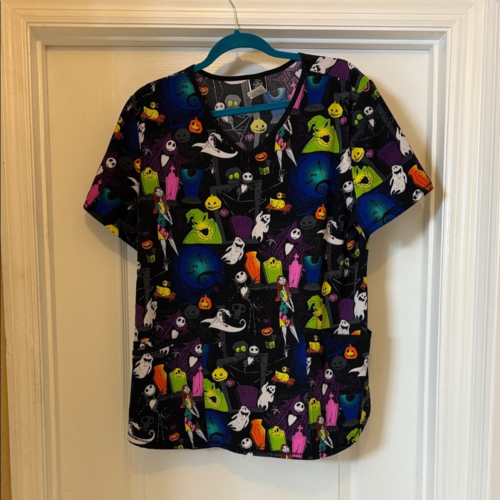 Nightmare Before Christmas Large Scrub Top